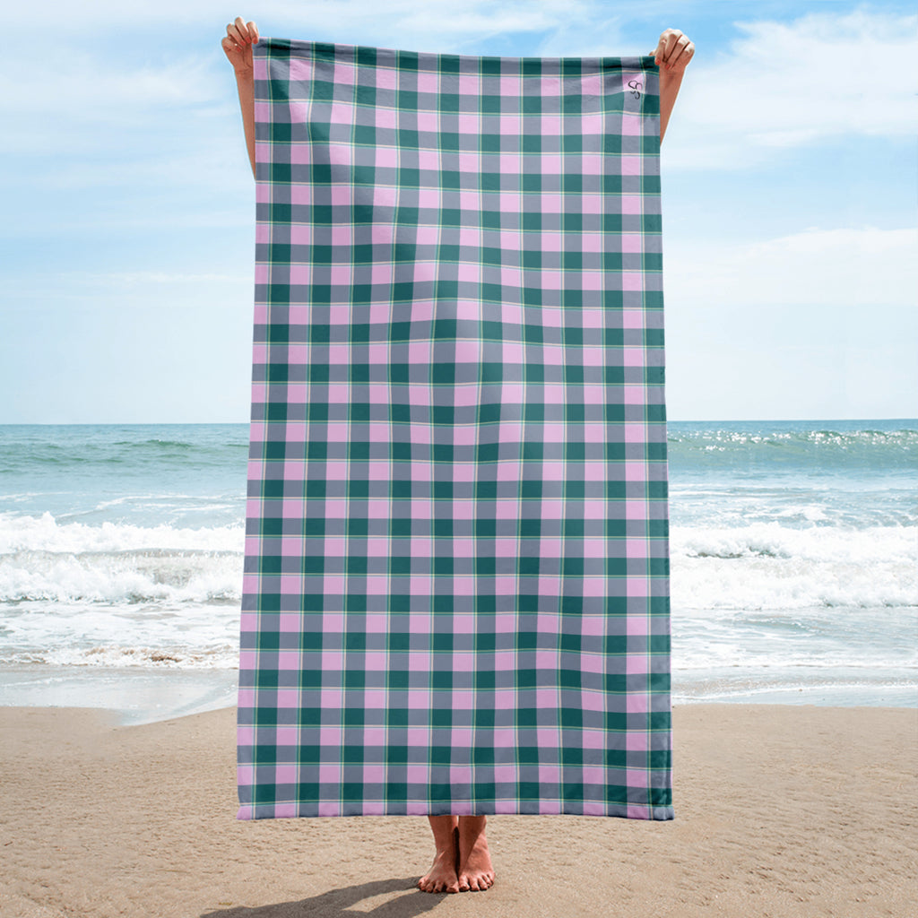 Ming and Melanie Plaid Beach Towel - Scottish Squares