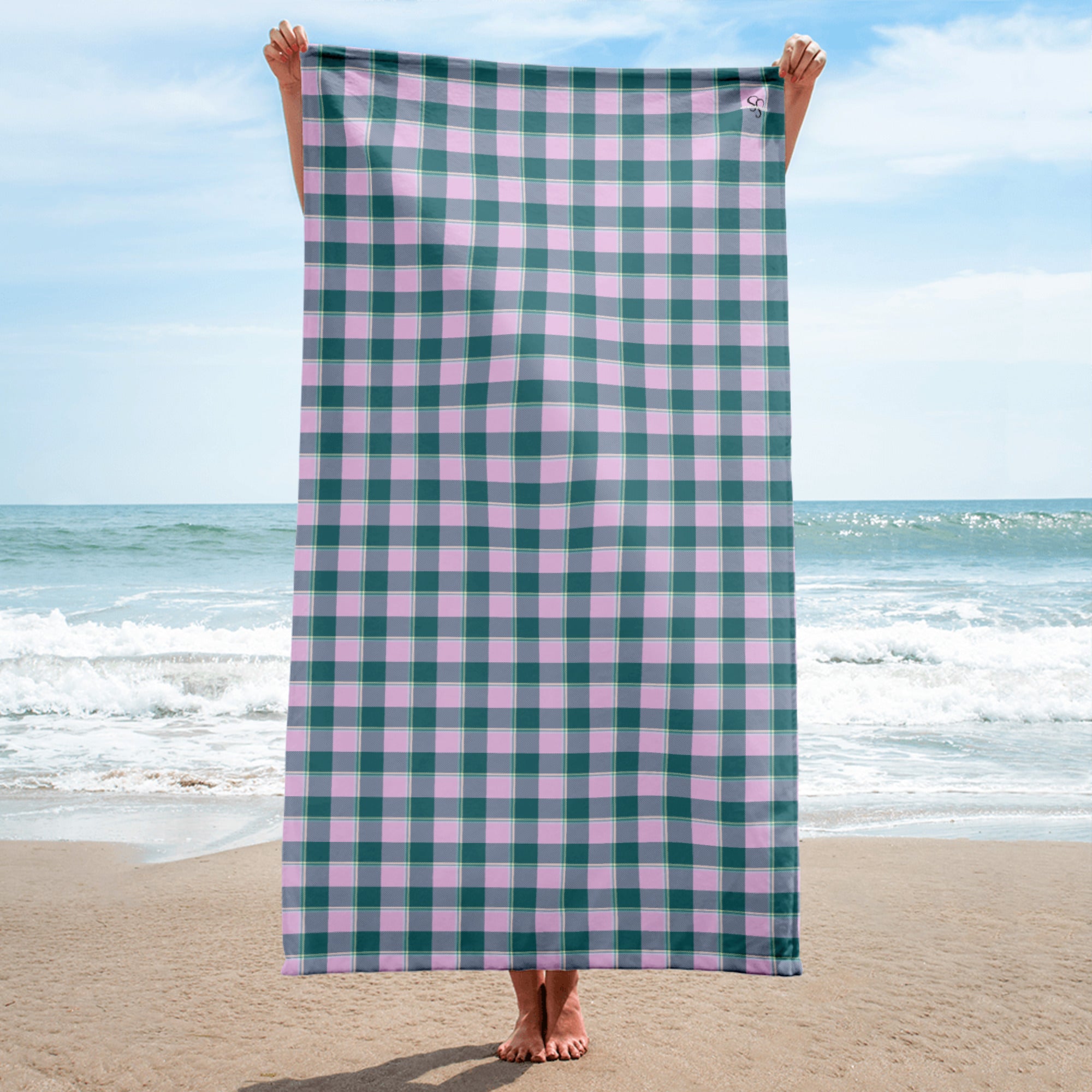 Ming and Melanie Plaid Beach Towel - Scottish Squares