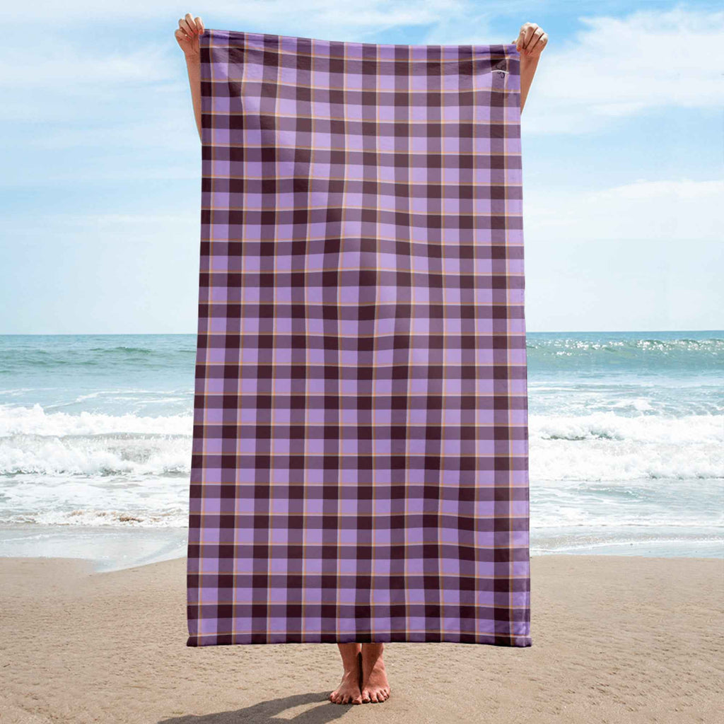 Light Wisteria and Livid Brown Plaid Beach Towel - Scottish Squares