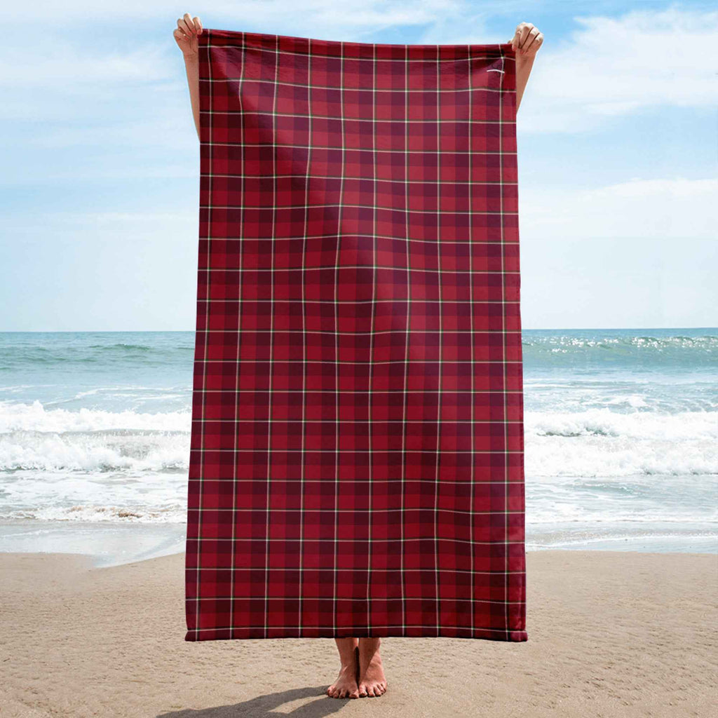 Old Brick and Cab Sav Plaid Beach Towel - Scottish Squares