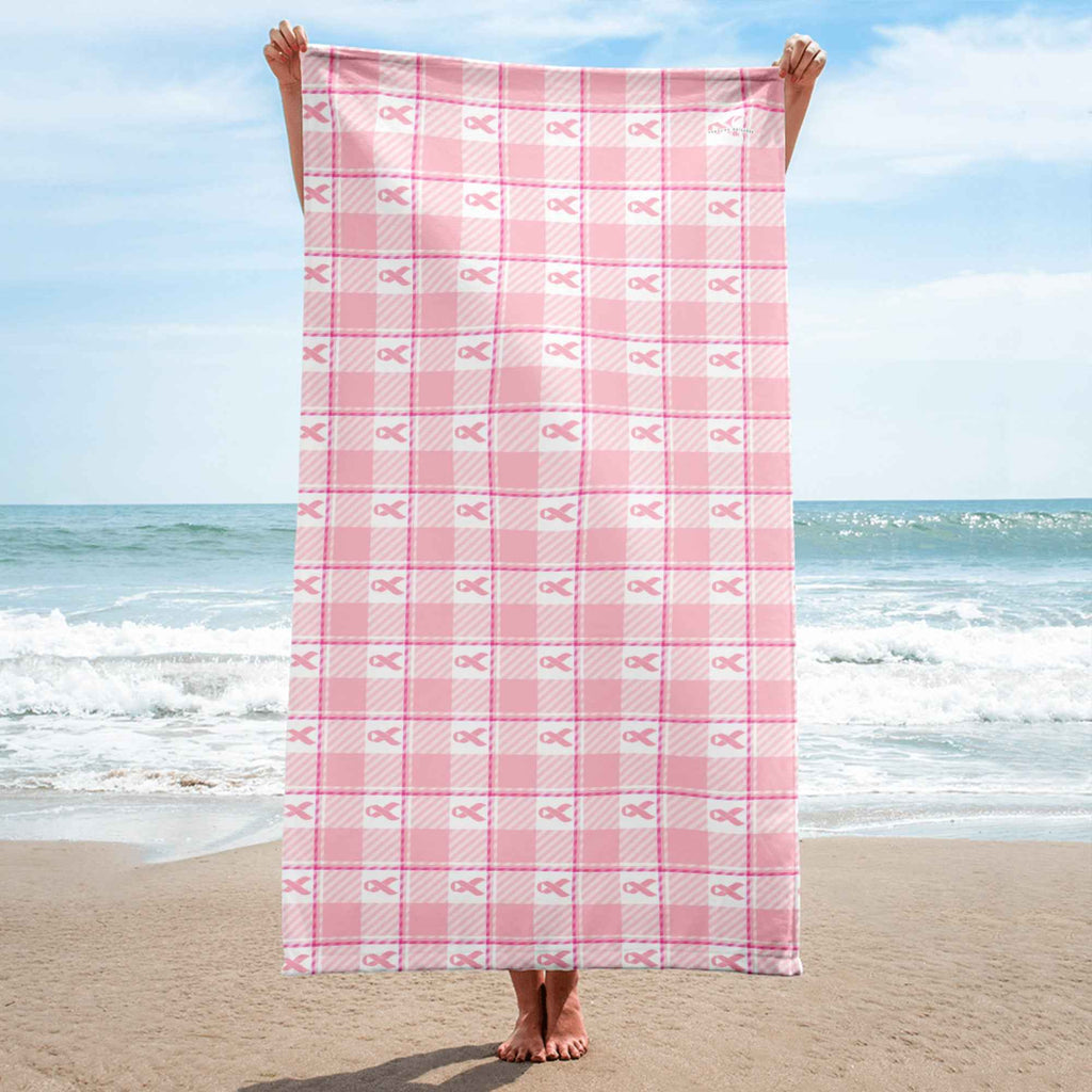 Towel Breast Cancer Awareness Plaid - Scottish Squares