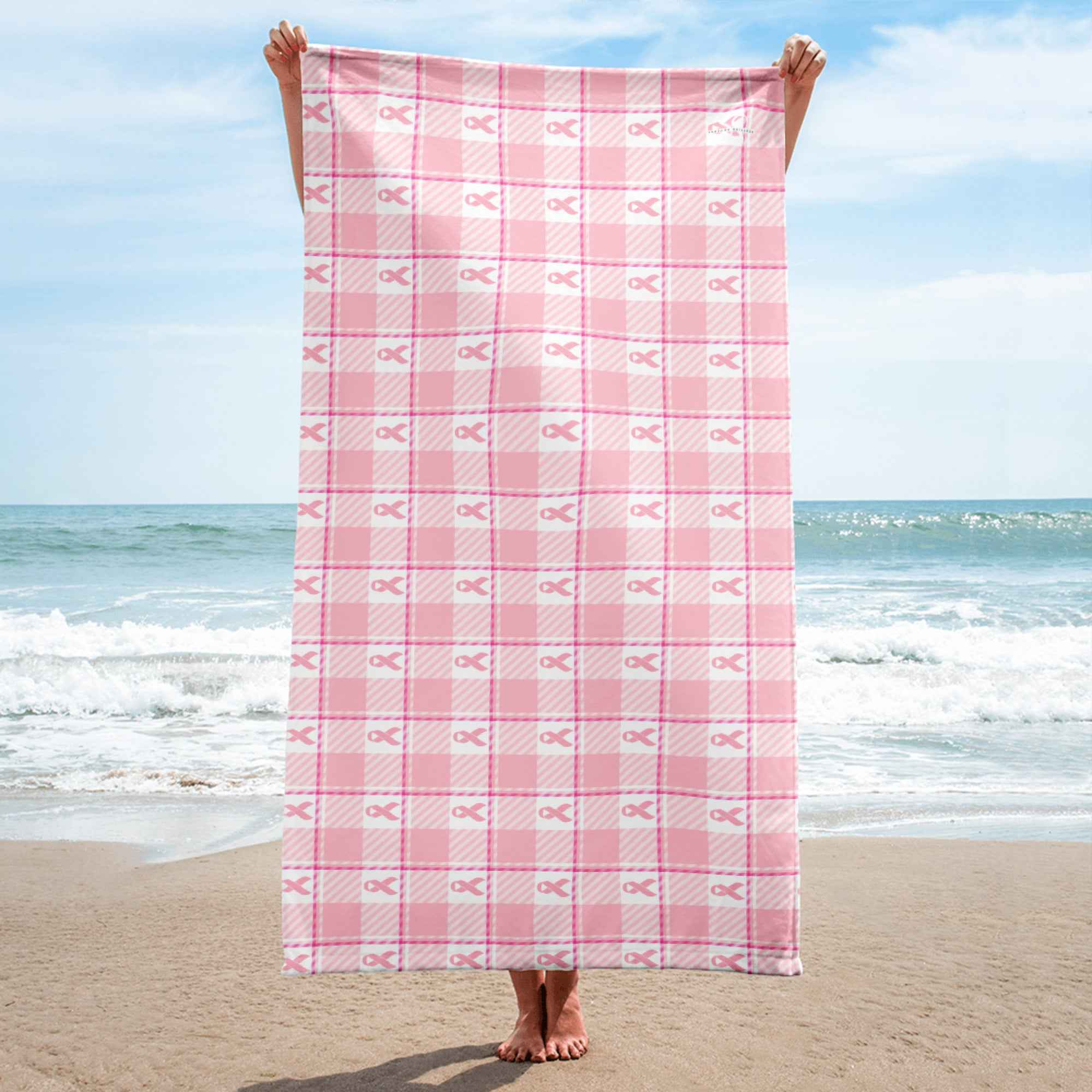 Towel Breast Cancer Awareness Plaid - Scottish Squares