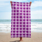 Beach Towel Pancreatic Cancer Awareness Plaid - Scottish Squares