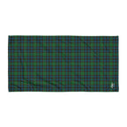 Beach Towel Green Blue Orange Plaid Tartan