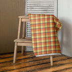 Claystone and Morning Mist Plaid Beach Towel - Scottish Squares
