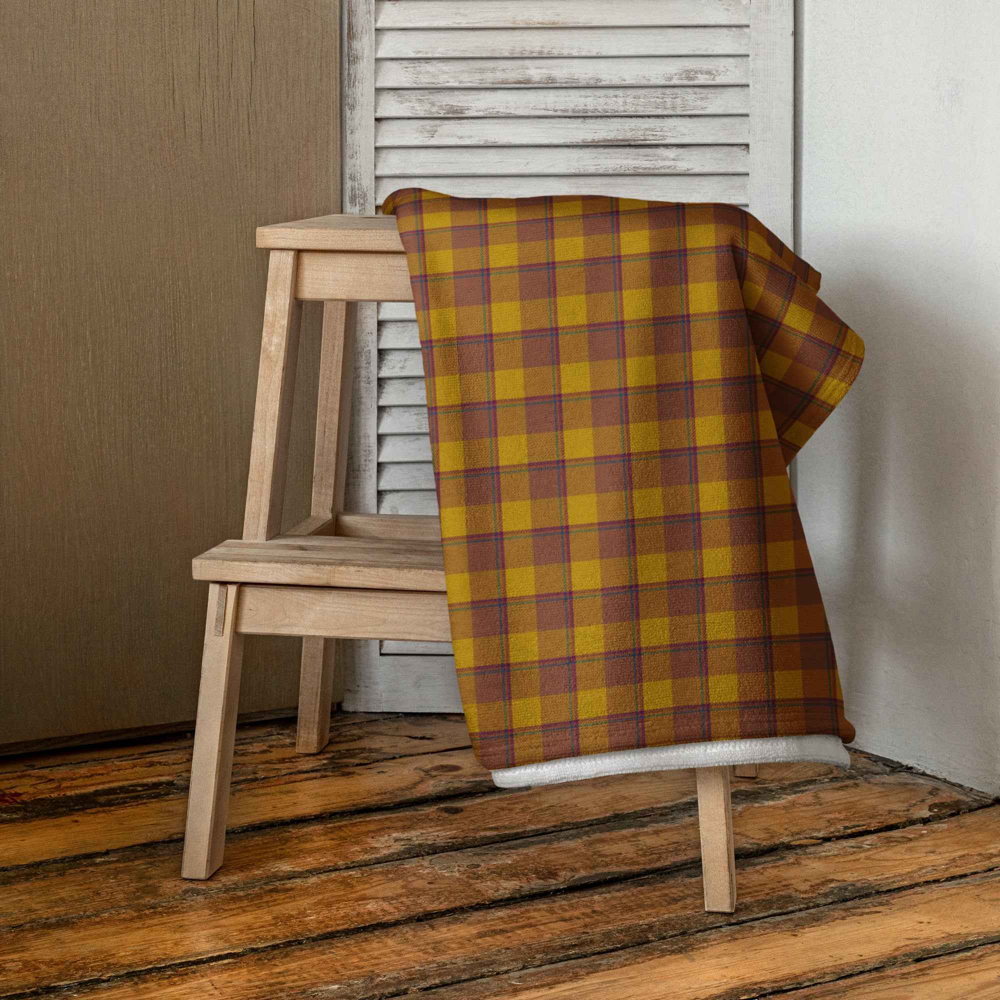 Potters Clay and Pizza Plaid Beach Towel - Scottish Squares