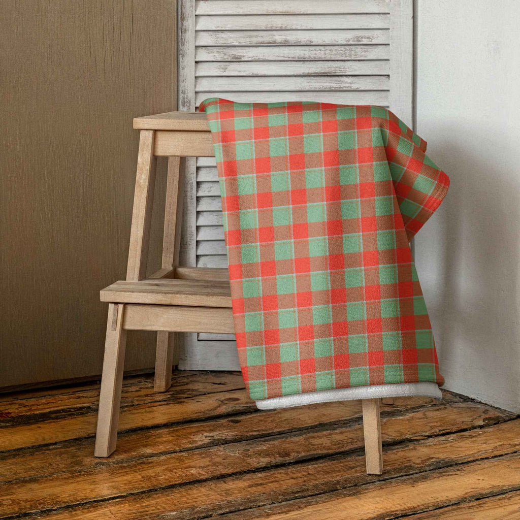 Spring Rain and Persimmon Plaid Beach Towel - Scottish Squares