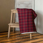 Old Brick and Cab Sav Plaid Beach Towel - Scottish Squares