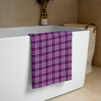Purple and Trendy Pink Plaid Beach Towel - Scottish Squares
