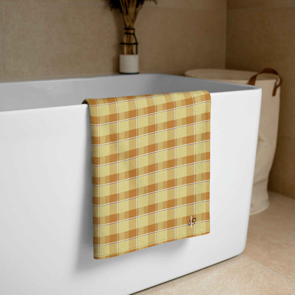 Zombie and Copper Plaid Beach Towel - Scottish Squares