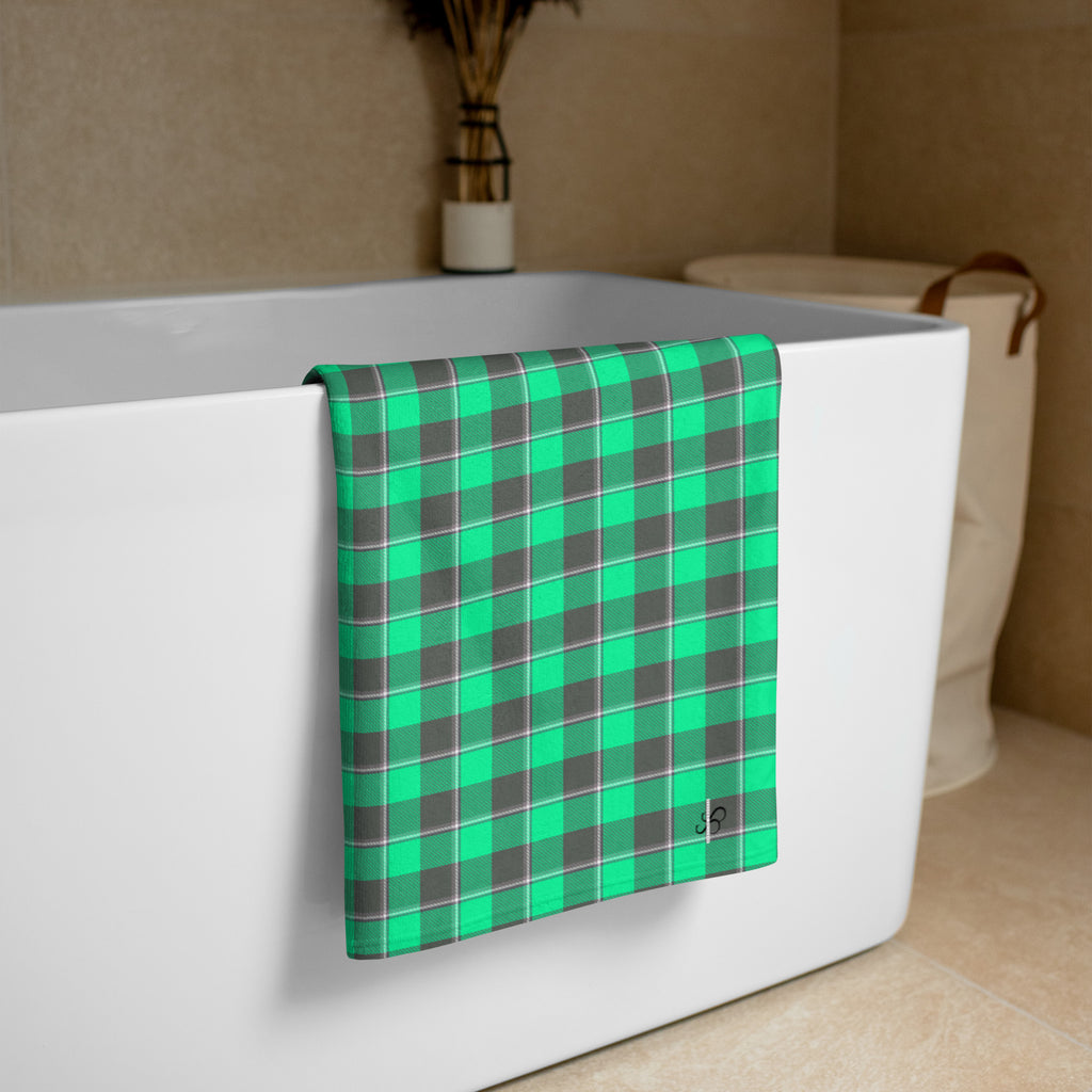 Spring Green and Finlandia Beach Towel - Scottish Squares
