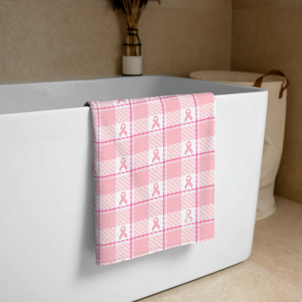 Towel Breast Cancer Awareness Plaid - Scottish Squares