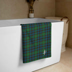 Beach Towel Green Blue Orange Plaid Tartan