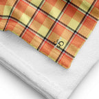 Claystone and Morning Mist Plaid Beach Towel - Scottish Squares
