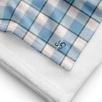Pink Cloud and Blue Lagoon Plaid Beach Towel - Scottish Squares