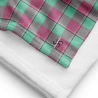 Vista Blue and Turkish Rose Plaid Beach Towel - Scottish Squares