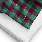 Ocean Green and Mulberry Wood Plaid Beach Towel - Scottish Squares