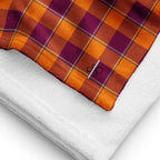 Tahiti Gold and Rose Bud Cherry Plaid Beach Towel - Scottish Squares