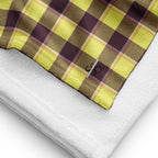 Flax and Livid Brown Plaid Beach Towel - Scottish Squares