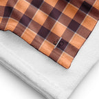 Hit Pink and Livid Brown Plaid Beach Towel - Scottish Squares