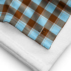Blizzard Blue and Livid Brown Plaid Beach Towel - Scottish Squares