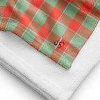 Spring Rain and Persimmon Plaid Beach Towel - Scottish Squares