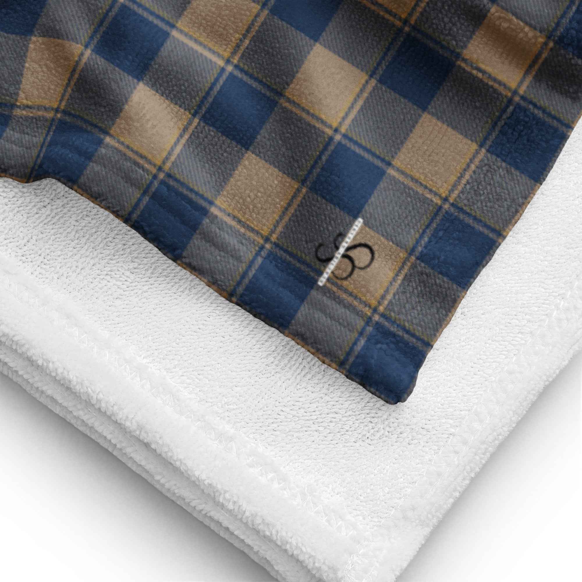 Cello and Donkey Brown Plaid Beach Towel - Scottish Squares