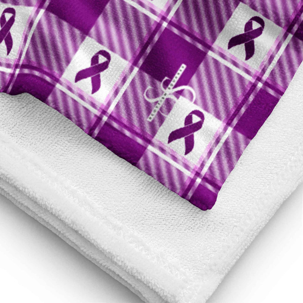 Beach Towel Pancreatic Cancer Awareness Plaid - Scottish Squares
