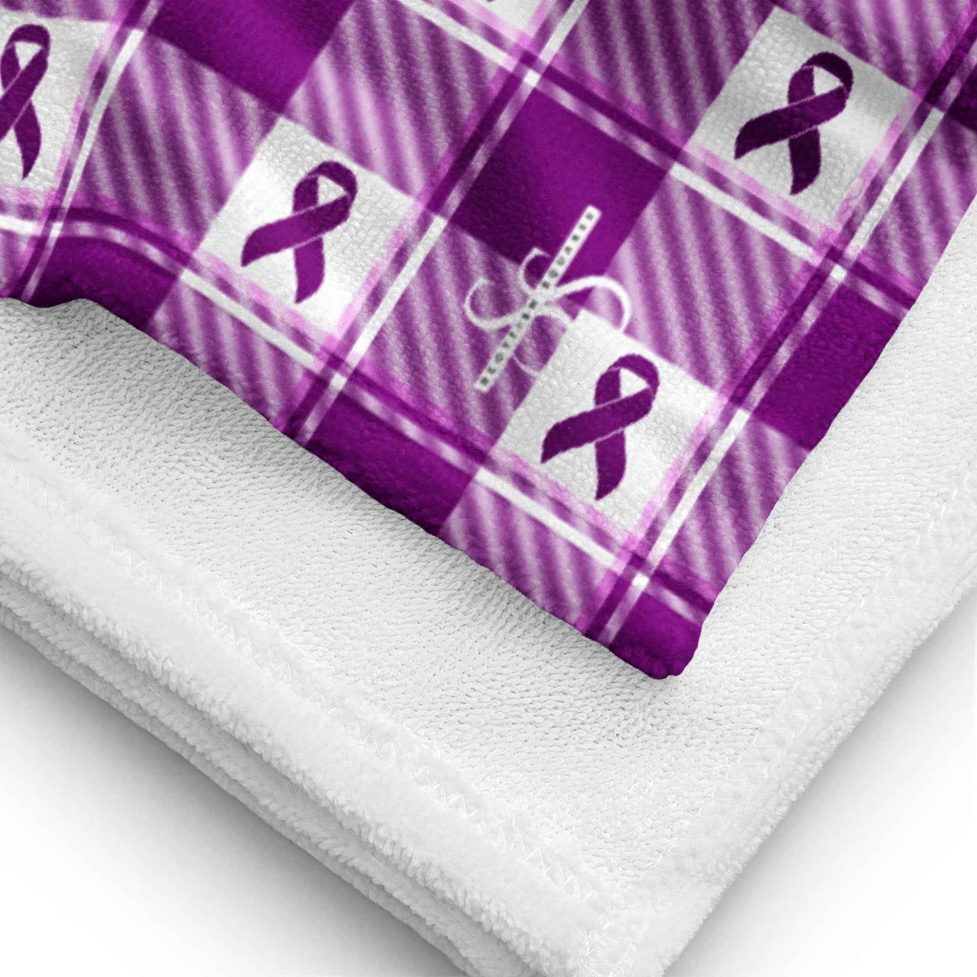 Beach Towel Pancreatic Cancer Awareness Plaid - Scottish Squares