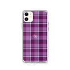 Clear Case for iPhone Purple and Trendy Pink Plaid - Scottish Squares