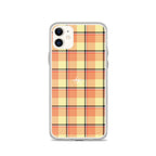 Clear Case for iPhone Claystone and Morning Mist Plaid - Scottish Squares