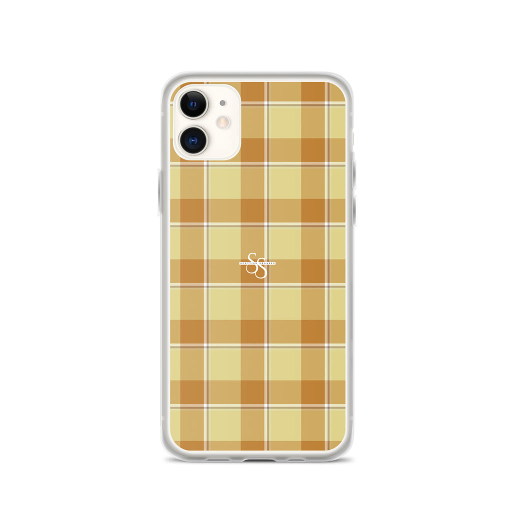 Clear Case for iPhone Zombie and Copper Plaid - Scottish Squares