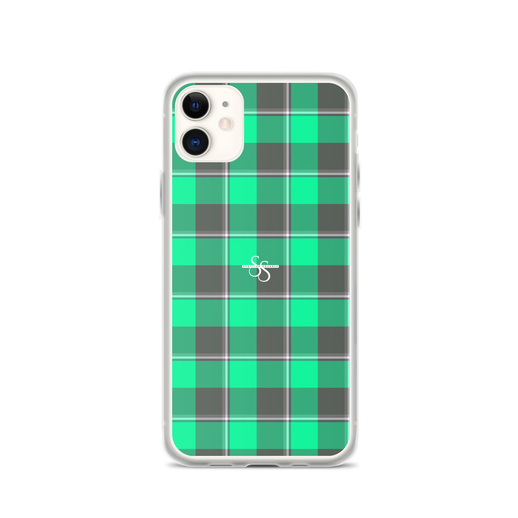 Clear Case for iPhone Spring Green and Finlandia Plaid - Scottish Squares