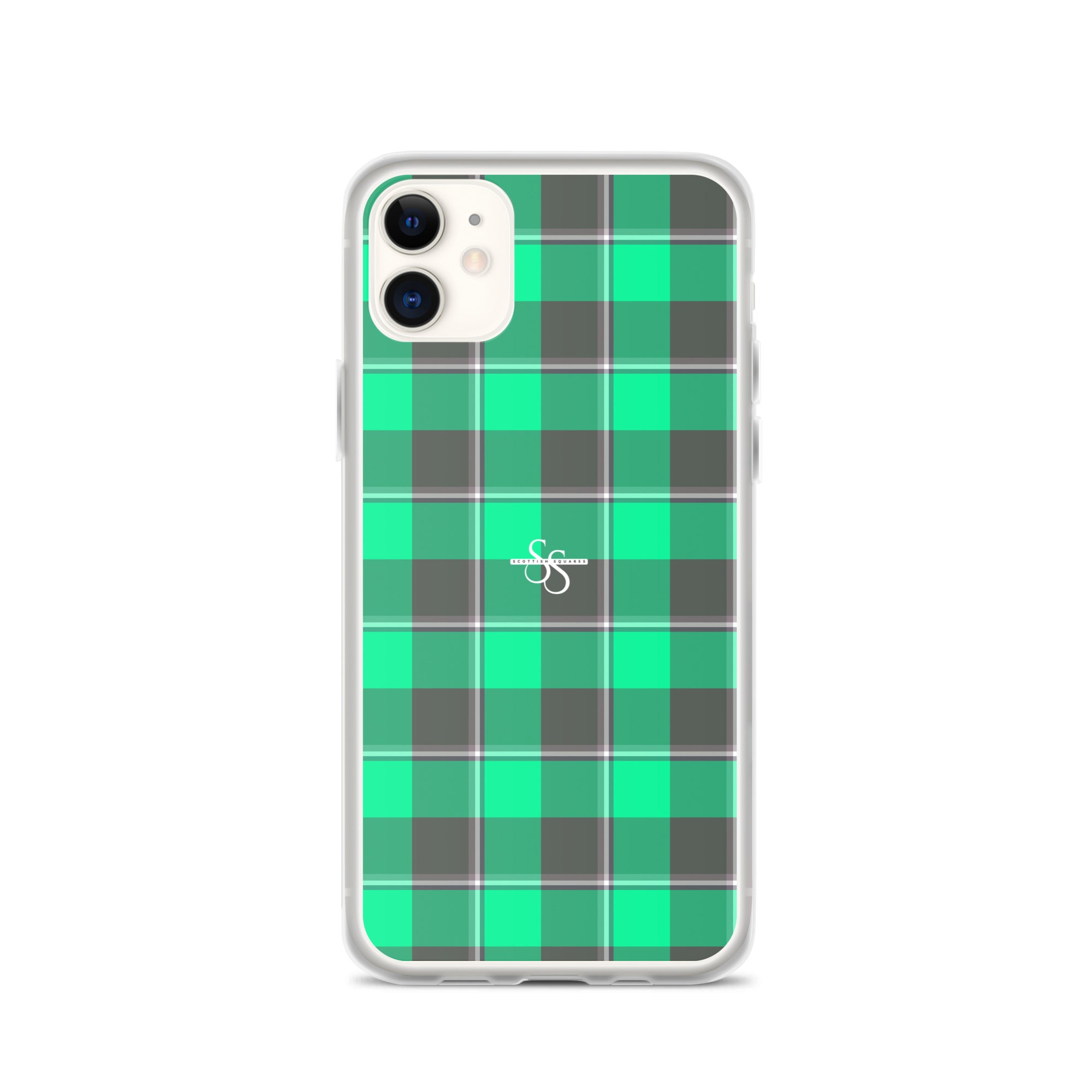 Clear Case for iPhone Spring Green and Finlandia Plaid - Scottish Squares