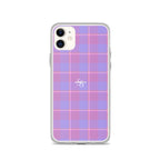 Clear Case for iPhone Viola and Dull Lavender Plaid - Scottish Squares