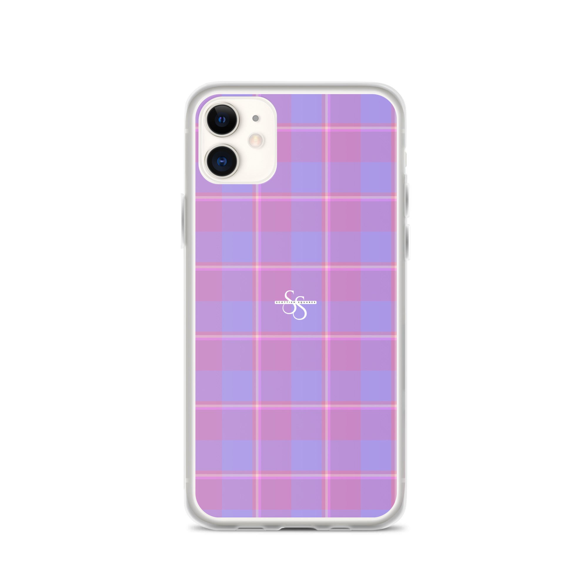 Clear Case for iPhone Viola and Dull Lavender Plaid - Scottish Squares