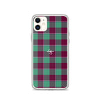 Clear Case for iPhone Ocean Green and Mulberry Wood Plaid - Scottish Squares