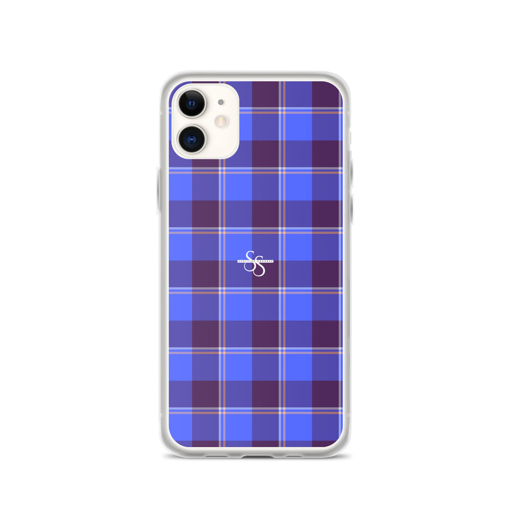 Clear Case for iPhone Cornflower Blue and Livid Brown Plaid - Scottish Squares