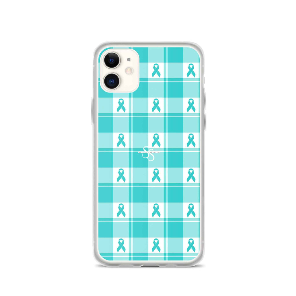 Clear Case for iPhone Ovarian Cancer Awareness Plaid - Scottish Squares