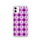 Clear Case for iPhone Pancreatic Cancer Awareness Plaid - Scottish Squares