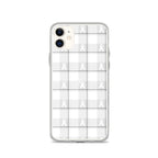 Clear Case for iPhone Lung Cancer Awareness Plaid, White Ribbon, Supportive Gift - Scottish Squares