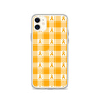 Clear Case for iPhone Kidney Cancer Awareness Plaid, Orange Ribbon, Supportive Gift - Scottish Squares
