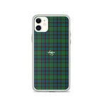 Clear Case for iPhone Green Blue Orange Plaid Tartan