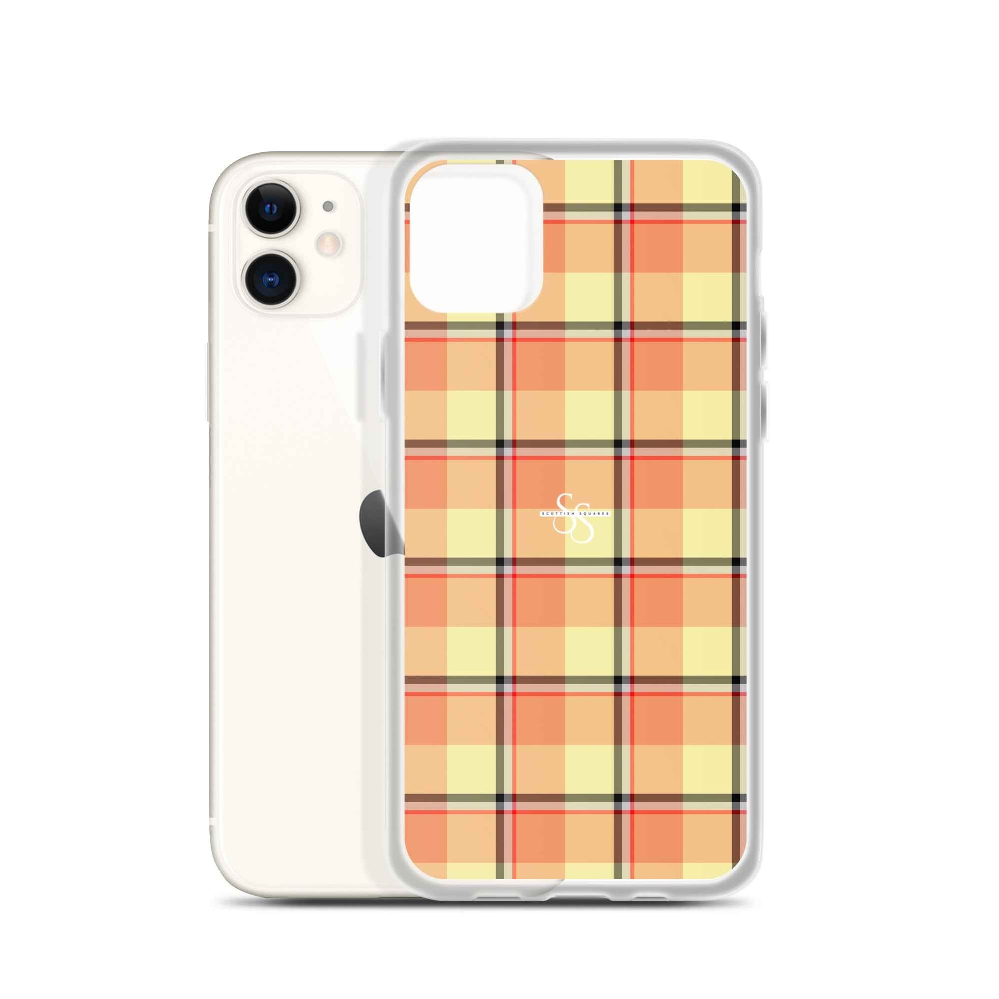 Clear Case for iPhone Claystone and Morning Mist Plaid iPhone 11 - Scottish Squares
