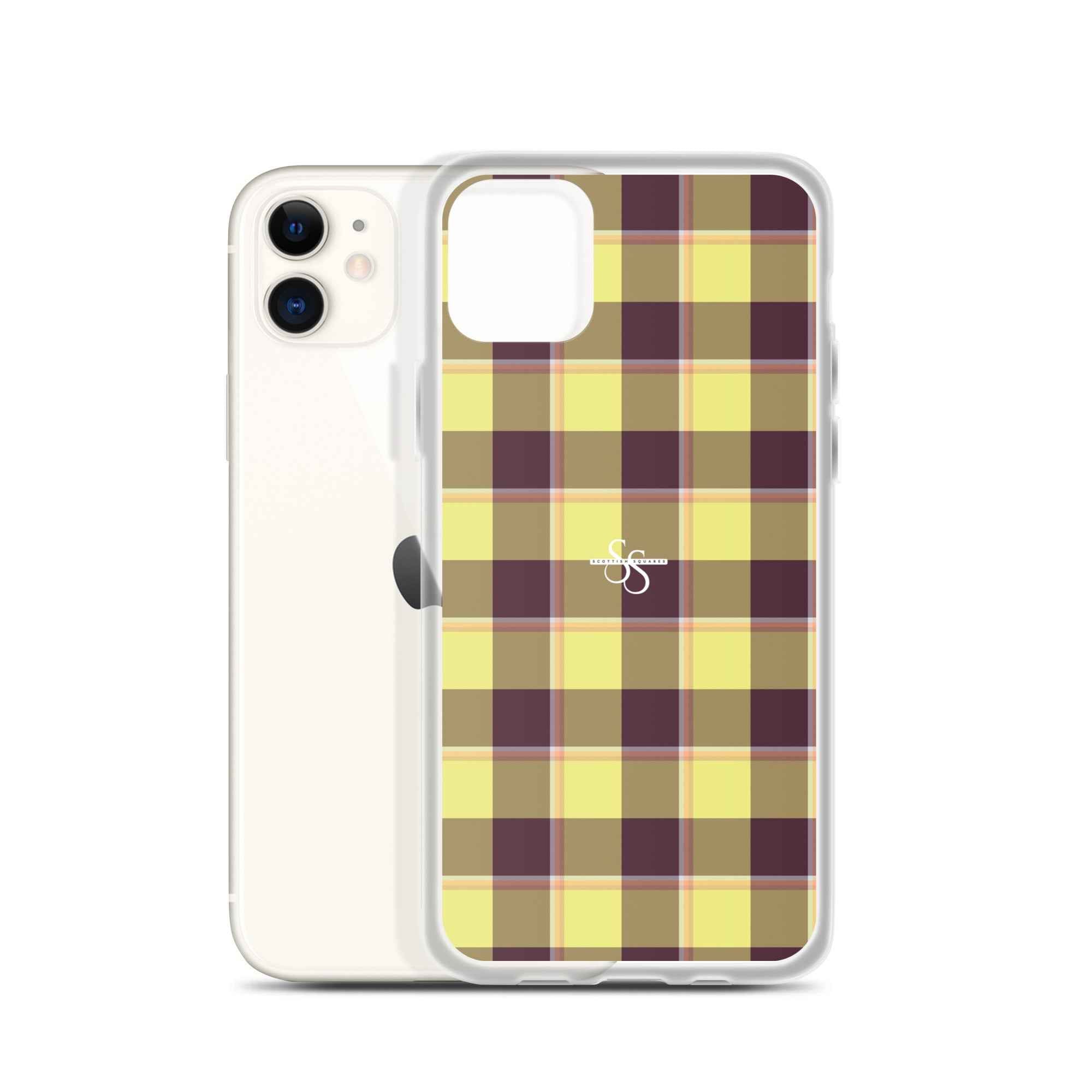 Clear Case for iPhone Flax and Livid Brown Plaid iPhone 11 - Scottish Squares