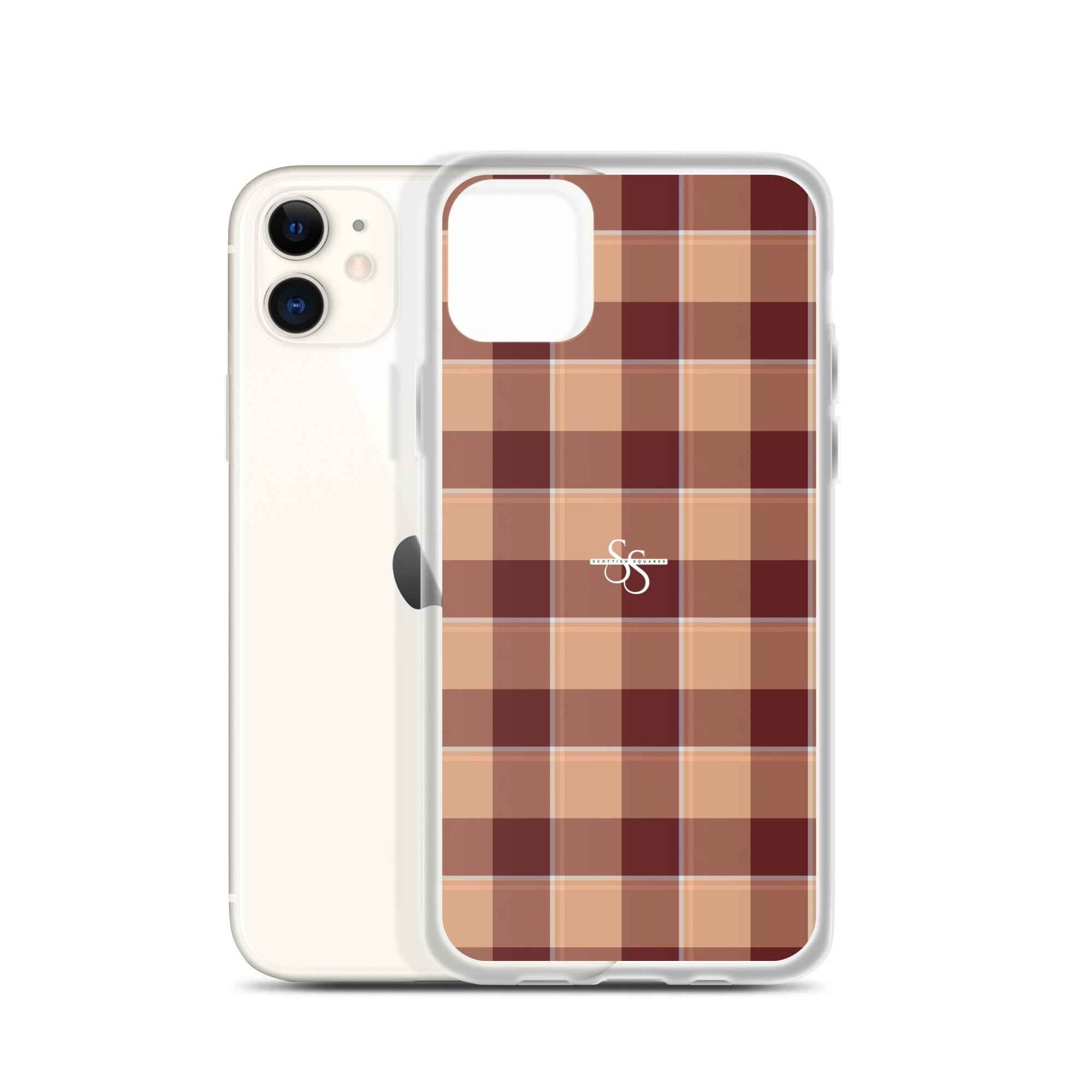 Clear Case for iPhone Whiskey and Livid Brown Plaid iPhone 11 - Scottish Squares