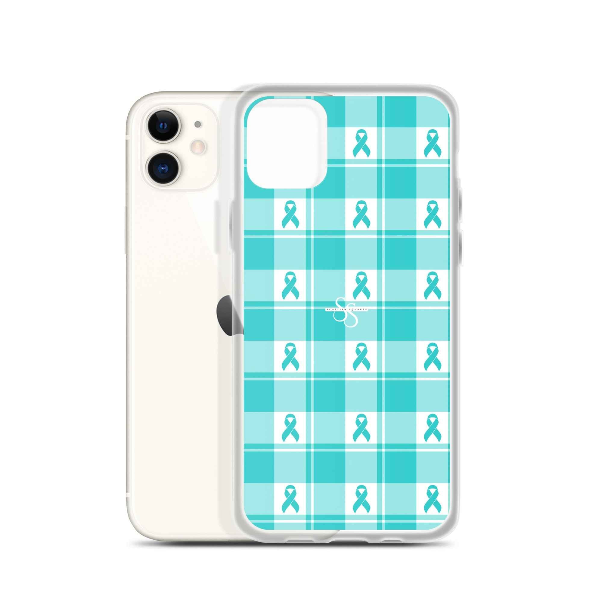 Clear Case for iPhone Ovarian Cancer Awareness Plaid iPhone 11 - Scottish Squares