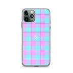 Clear Case for iPhone Mauve and Coastal Mist Plaid - Scottish Squares