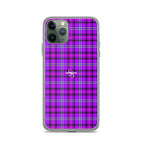 Clear Case for iPhone Electric Violet and Fuchsia Plaid - Scottish Squares