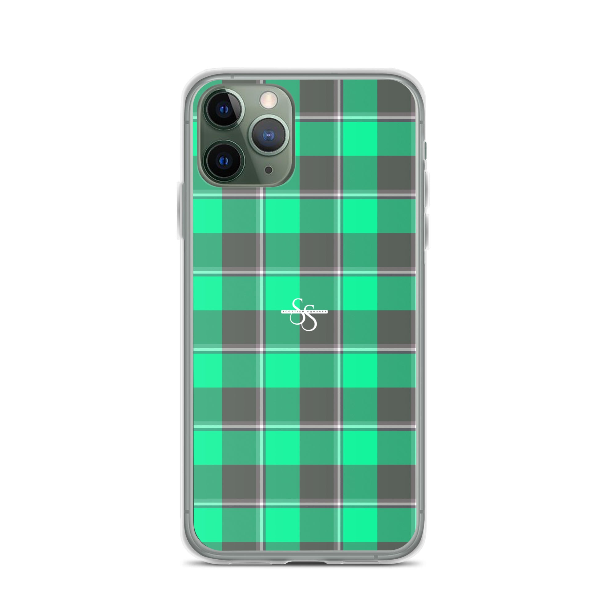 Clear Case for iPhone Spring Green and Finlandia Plaid - Scottish Squares